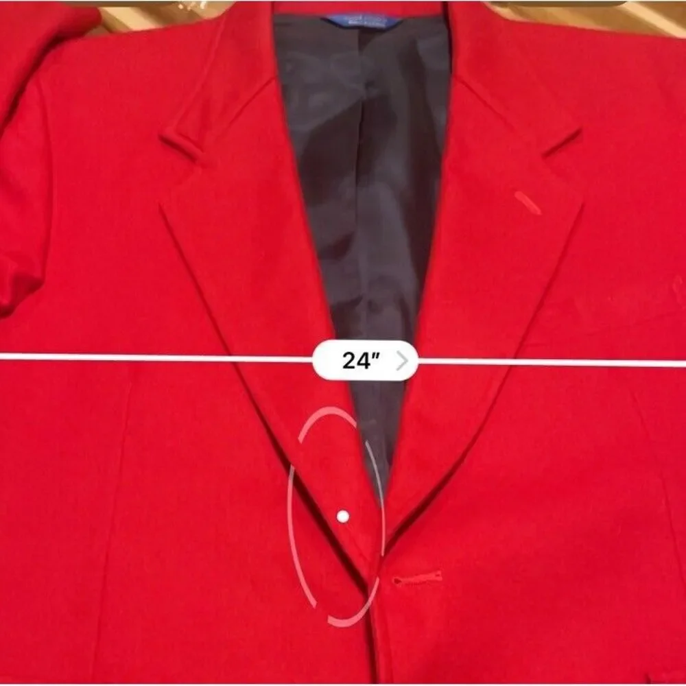 Pendleton Men's Size 46 Virgin Wool Bright Red blazer coat vintage USA - Picture 11 of 14